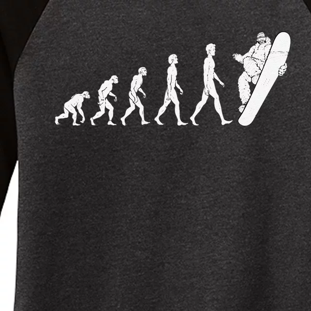 Evolution Snowboarding Great Gifts Snowboard Women's Tri-Blend 3/4-Sleeve Raglan Shirt