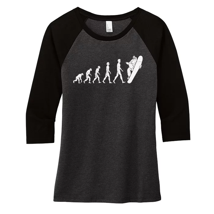 Evolution Snowboarding Great Gifts Snowboard Women's Tri-Blend 3/4-Sleeve Raglan Shirt