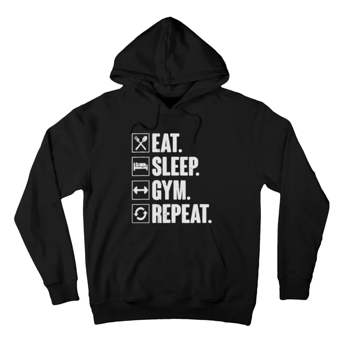 Eat Sleep Gym Repeat Funny Vintage Workout Hoodie