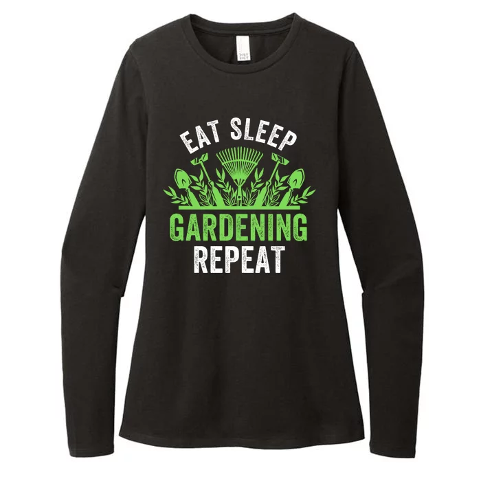 Eat Sleep Gardening Repeat Funny Gardener Funny Plant Lover Funny Plant Lover Womens CVC Long Sleeve Shirt