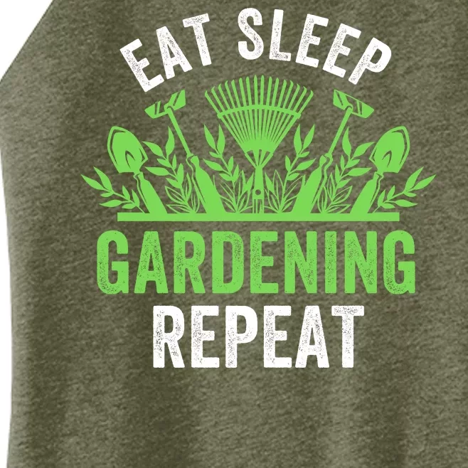 Eat Sleep Gardening Repeat Funny Gardener Funny Plant Lover Funny Plant Lover Women’s Perfect Tri Rocker Tank