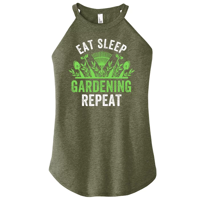 Eat Sleep Gardening Repeat Funny Gardener Funny Plant Lover Funny Plant Lover Women’s Perfect Tri Rocker Tank