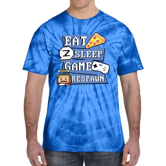 Eat Sleep Game Respawn Video Game Pixel Art For Gamer Gift Tie-Dye T-Shirt