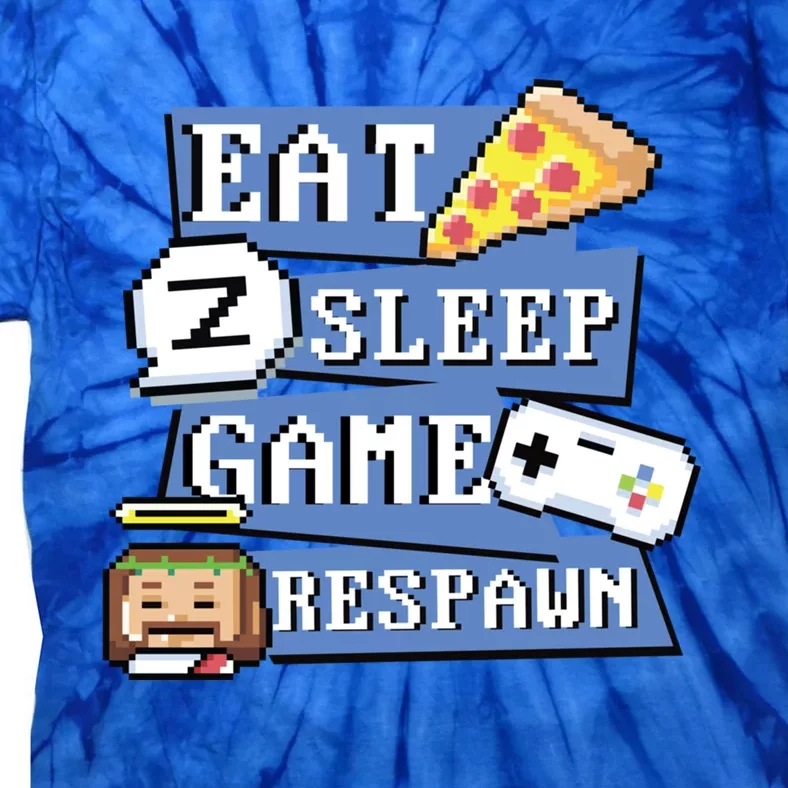 Eat Sleep Game Respawn Video Game Pixel Art For Gamer Gift Tie-Dye T-Shirt