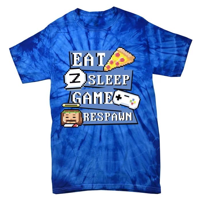 Eat Sleep Game Respawn Video Game Pixel Art For Gamer Gift Tie-Dye T-Shirt