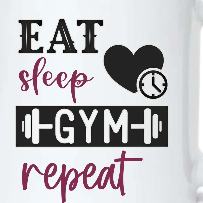 Eat Sleep Gym Repeat Athletes Battle Spirit And Gift Black Color Changing Mug