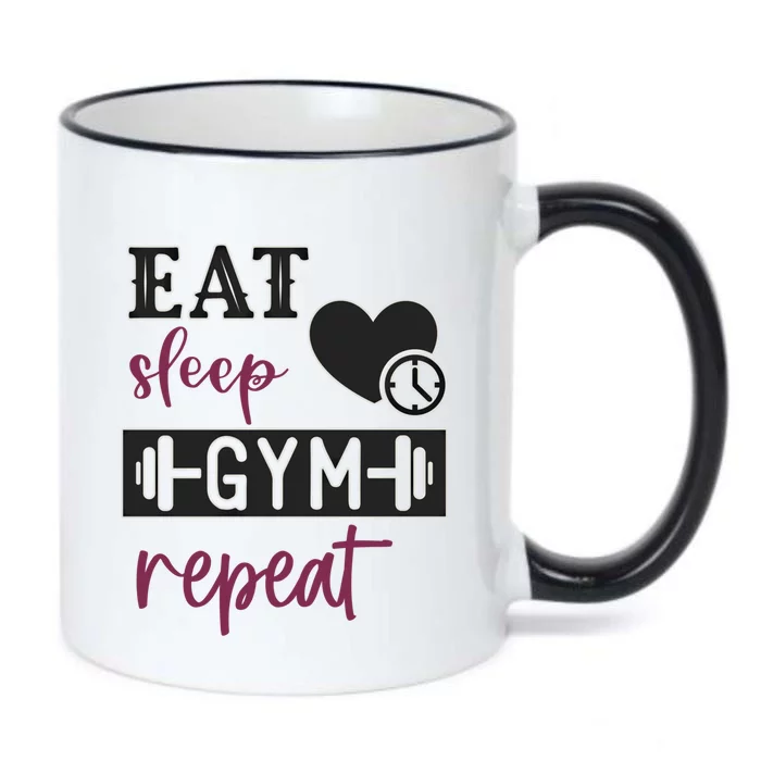 Eat Sleep Gym Repeat Athletes Battle Spirit And Gift Black Color Changing Mug