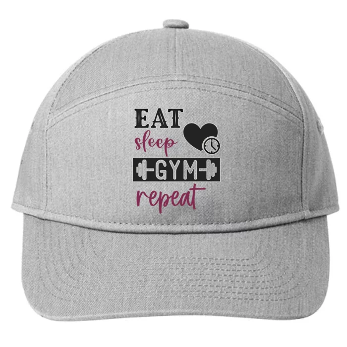 Eat Sleep Gym Repeat Athletes Battle Spirit And Gift 7-Panel Snapback Hat