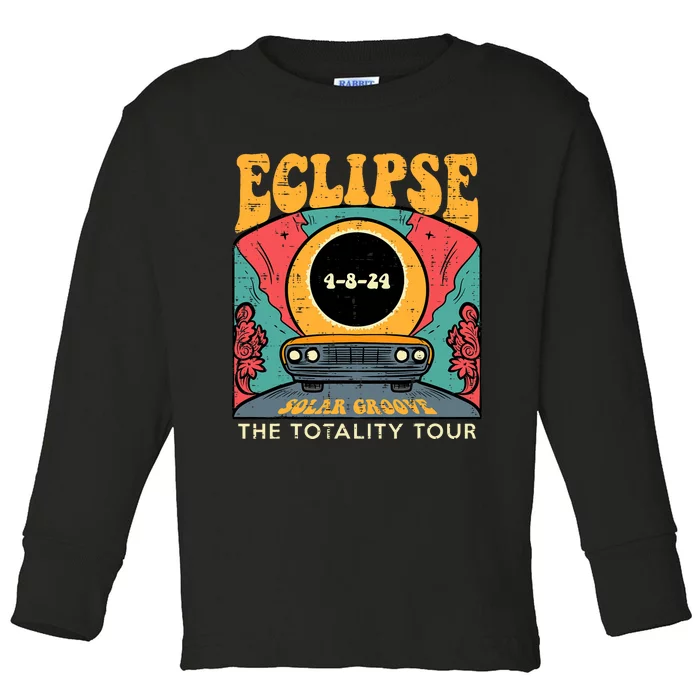 Eclipse Solar Groove Totality Retro 4.8.24 Toddler Long Sleeve Shirt