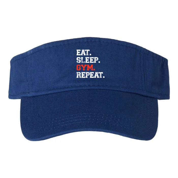 Eat Sleep Gym Repeat Funny Fitness Training Workout Gift Valucap Bio-Washed Visor