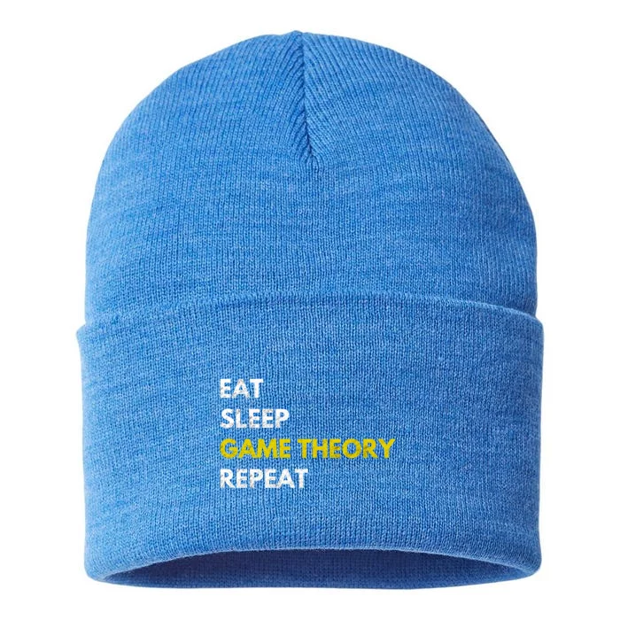 Eat Sleep Game Theory Repeat Gift Meaningful Gift Sustainable Knit Beanie