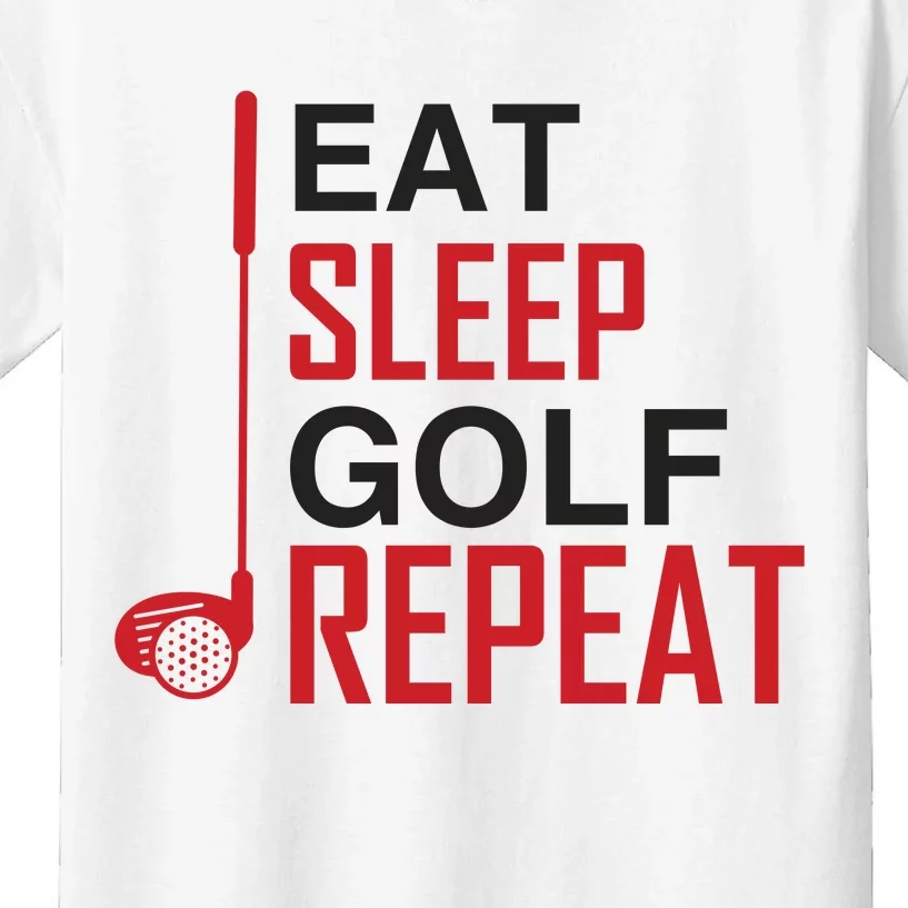 Eat Sleep Golf Repeat Kids T-Shirt