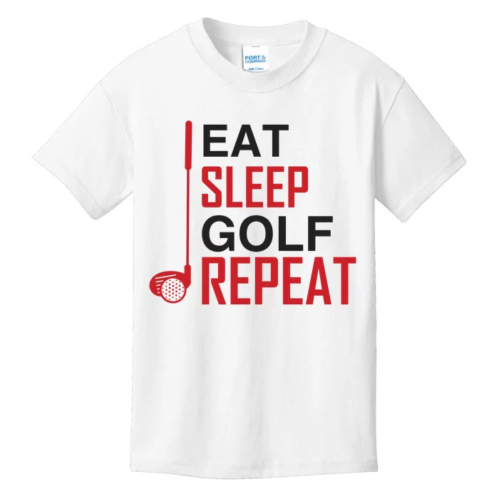 Eat Sleep Golf Repeat Kids T-Shirt