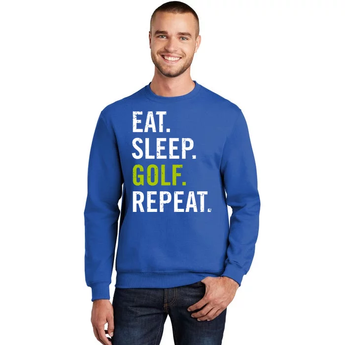 Eat Sleep Golf Repeat Funny Saying Golf Lover Vintage Retro Gift Tall Sweatshirt