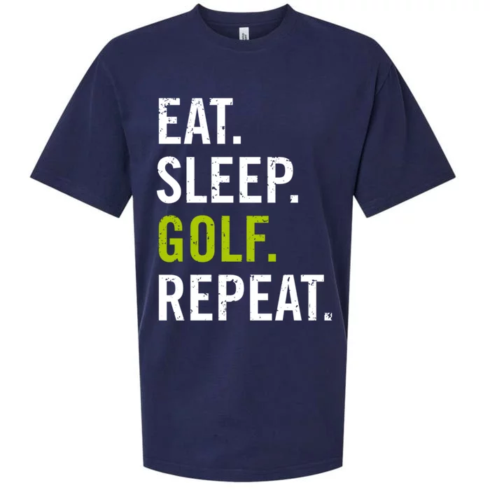 Eat Sleep Golf Repeat Funny Saying Golf Lover Vintage Retro Gift Sueded Cloud Jersey T-Shirt