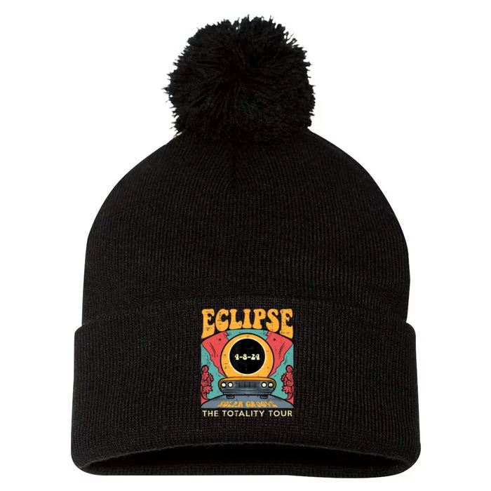 Eclipse Solar Groove Totality Retro 4.8.24 Pom Pom 12in Knit Beanie