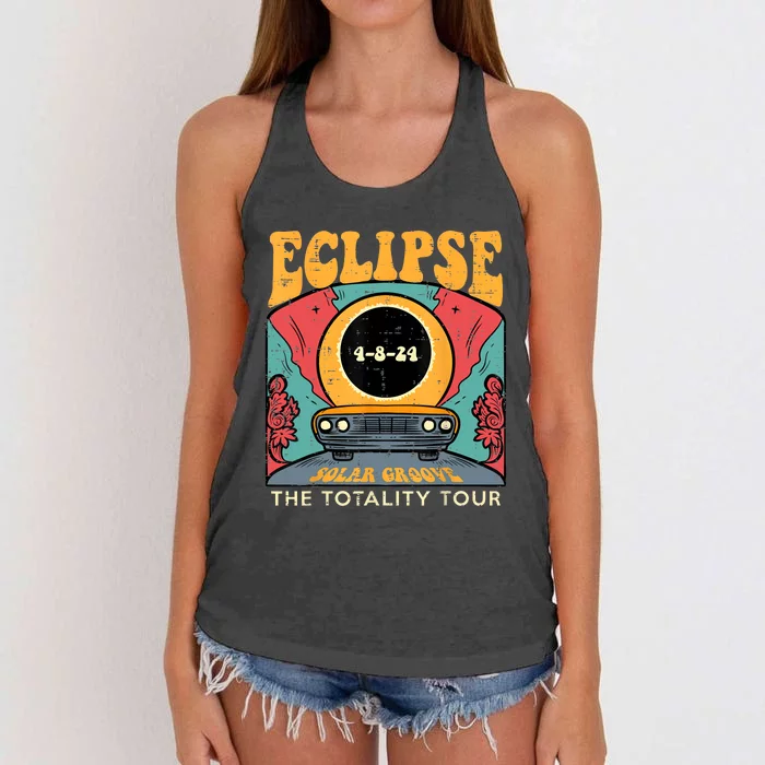 Eclipse Solar Groove Totality Retro 4.8.24 Women's Knotted Racerback Tank