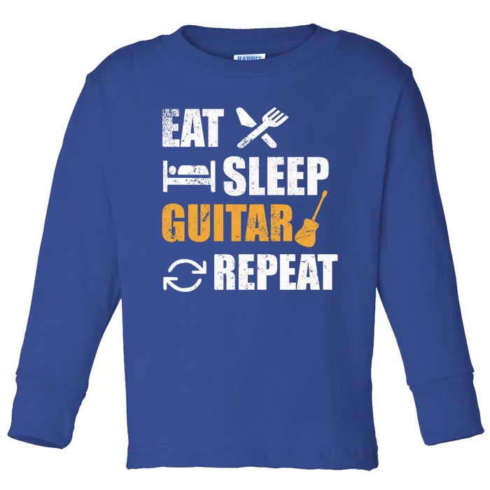 Eat Sleep Guitar Repeat For Guitar Lovers Toddler Long Sleeve Shirt