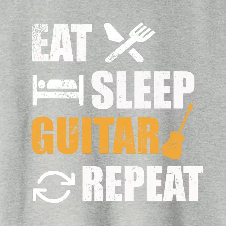 Eat Sleep Guitar Repeat For Guitar Lovers Women's Crop Top Tee