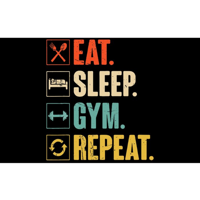 Eat Sleep Gym Repeat Funny Retro Vintage Workout Bumper Sticker