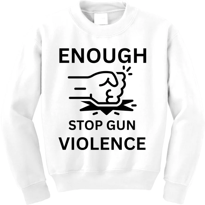 Enough Stop Gun Violence Texas Fist Kids Sweatshirt