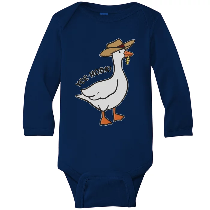 Embroidered Silly Goose Yeehonk Baby Long Sleeve Bodysuit