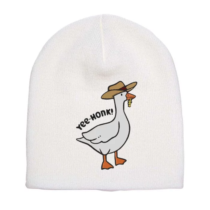 Embroidered Silly Goose Yeehonk Short Acrylic Beanie