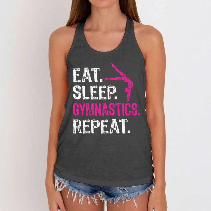 Eat Sleep Gymnastics Repeat Gymnastics Player Women's Knotted Racerback Tank