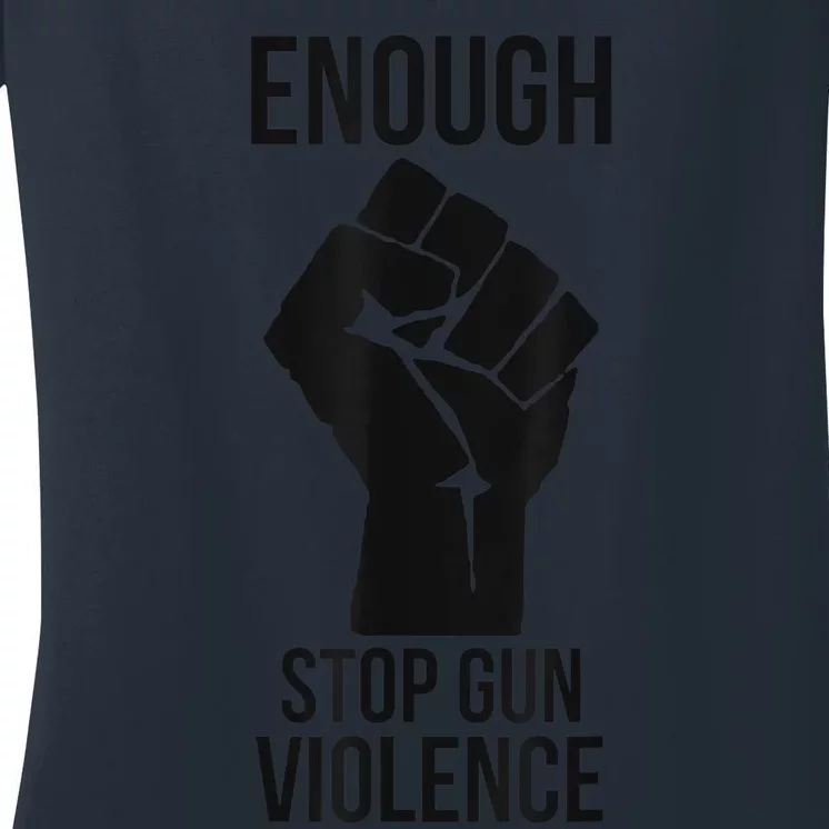 Enough Stop Gun Violence #Enough Gun Control Anti Gun Women's V-Neck T-Shirt