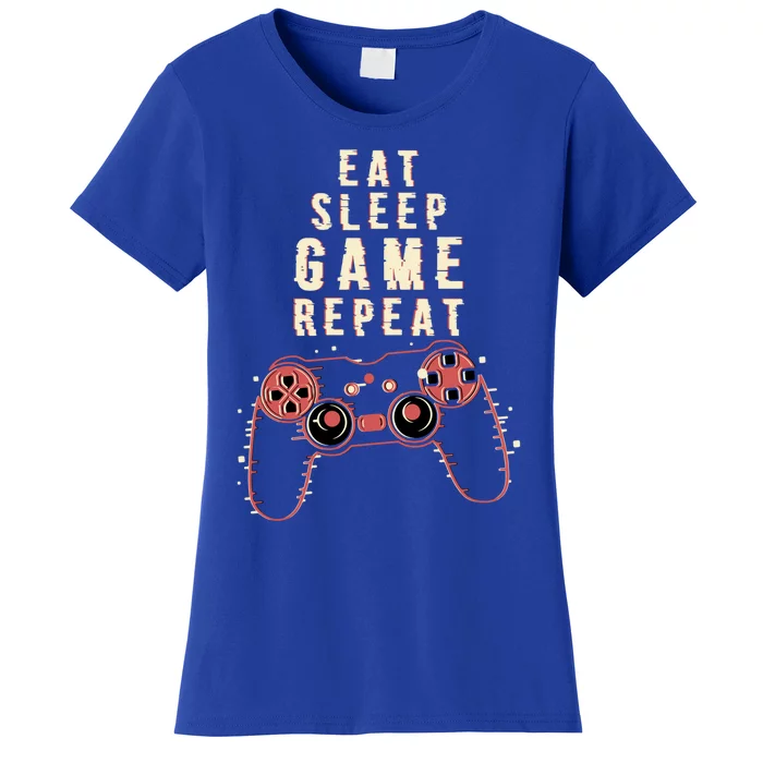 Eat Sleep Game Repeat Gamer Funny Funny Gift Women's T-Shirt