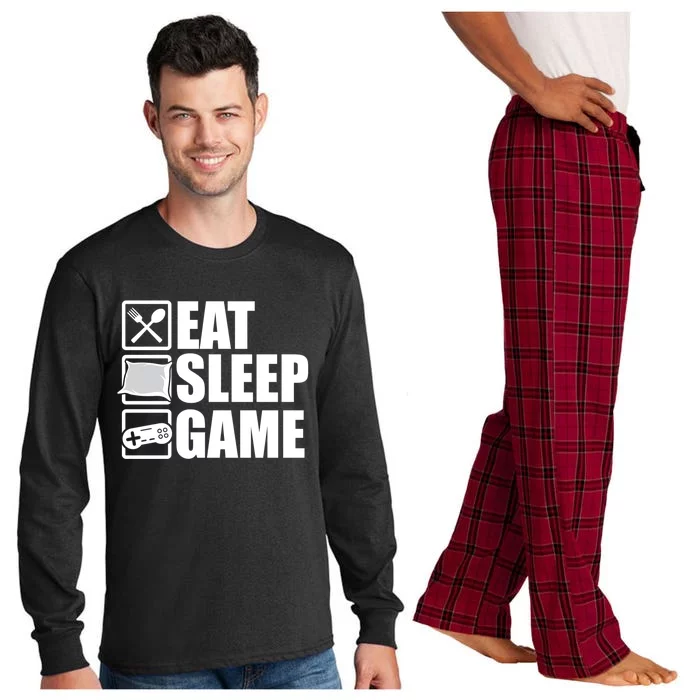 Eat Sleep Game Video Games Controller Funny Meaningful Gift Long Sleeve Pajama Set