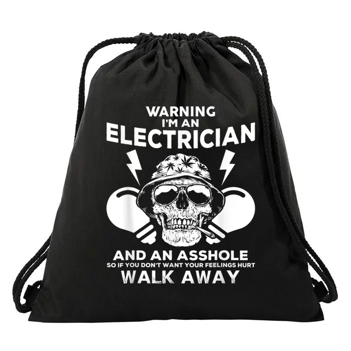 Electrician Skull Graphic Electrician Apparel Drawstring Bag