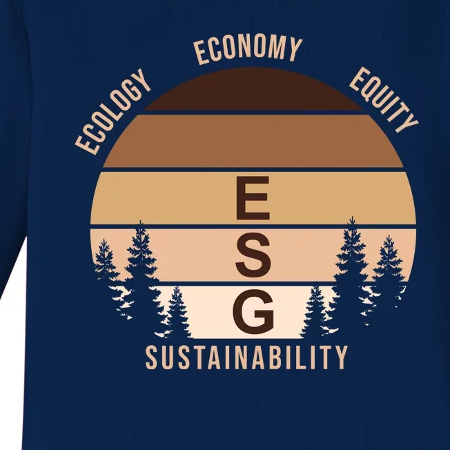 Environment Social Governance Retro ESG Baby Long Sleeve Bodysuit