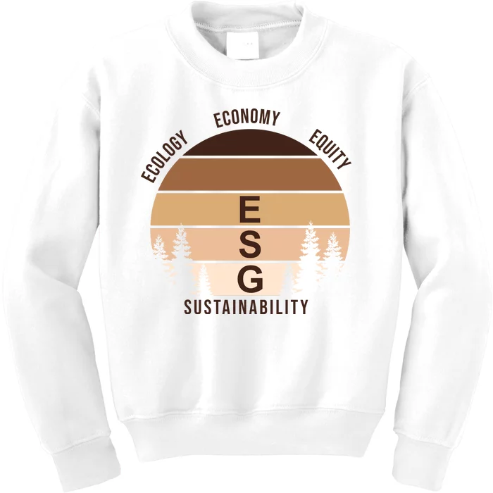 Environment Social Governance Retro ESG Kids Sweatshirt