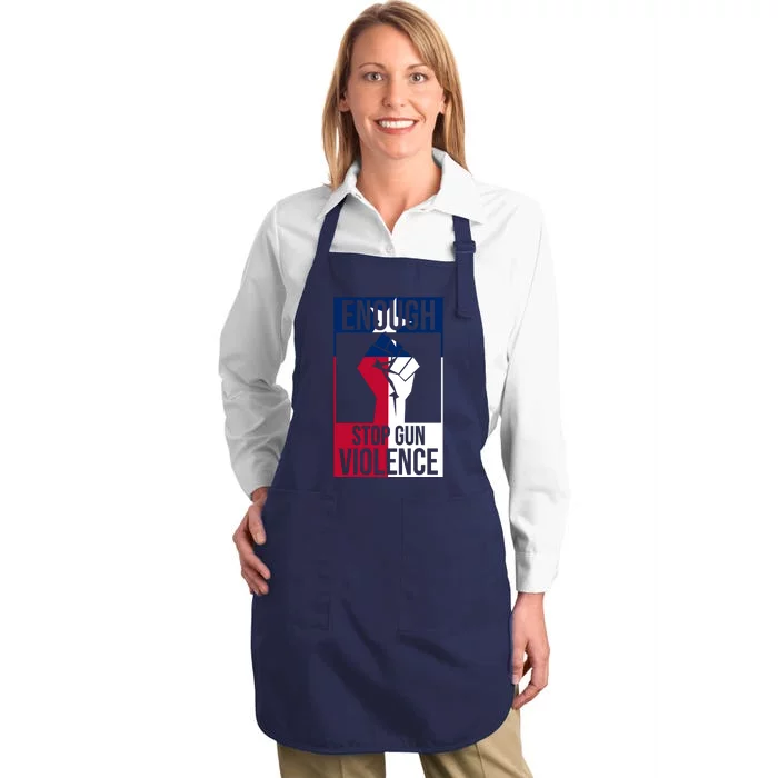 Enough Stop Gun Violence Texas Fist Full-Length Apron With Pocket