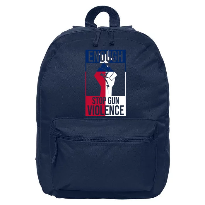 Enough Stop Gun Violence Texas Fist 16 in Basic Backpack