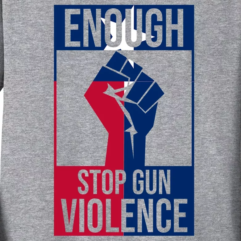 Enough Stop Gun Violence Texas Fist Kids Long Sleeve Shirt