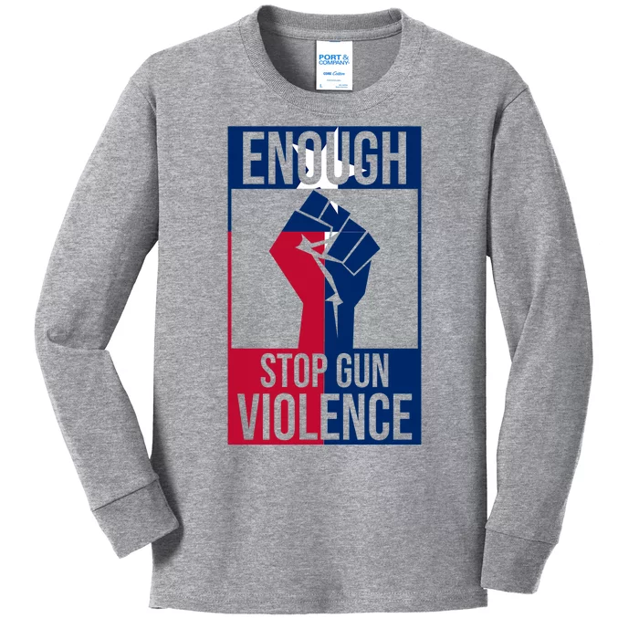 Enough Stop Gun Violence Texas Fist Kids Long Sleeve Shirt