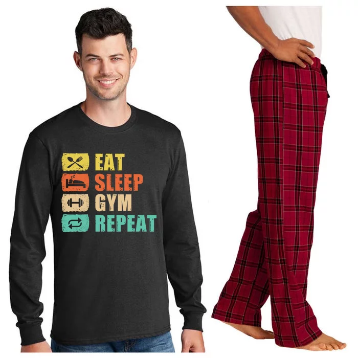 Eat Sleep Gym Repeat Long Sleeve Pajama Set