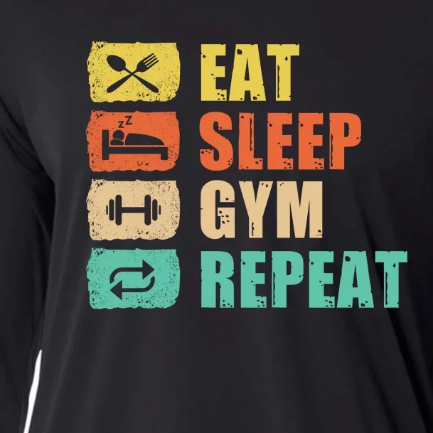 Eat Sleep Gym Repeat Cooling Performance Long Sleeve Crew