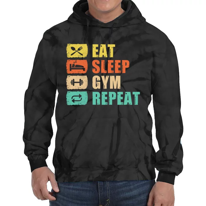 Eat Sleep Gym Repeat Tie Dye Hoodie