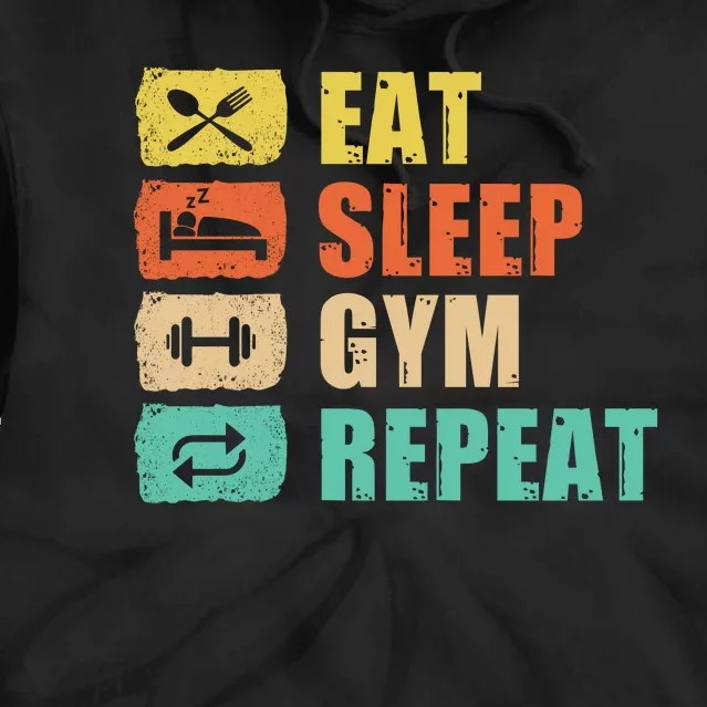 Eat Sleep Gym Repeat Tie Dye Hoodie