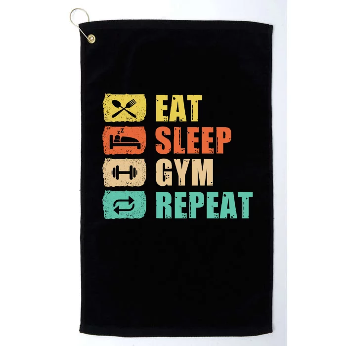 Eat Sleep Gym Repeat Platinum Collection Golf Towel