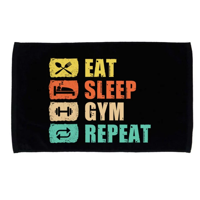 Eat Sleep Gym Repeat Microfiber Hand Towel