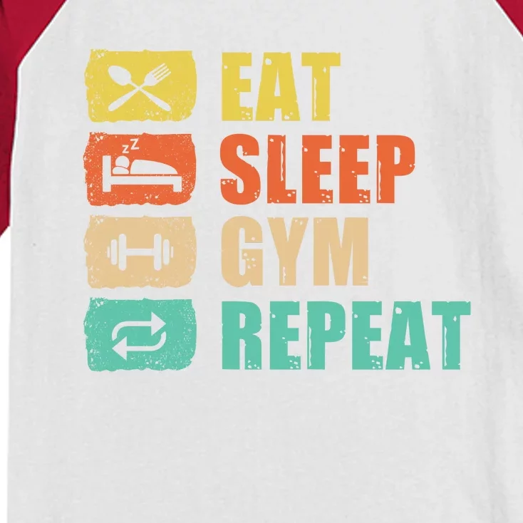 Eat Sleep Gym Repeat Kids Colorblock Raglan Jersey