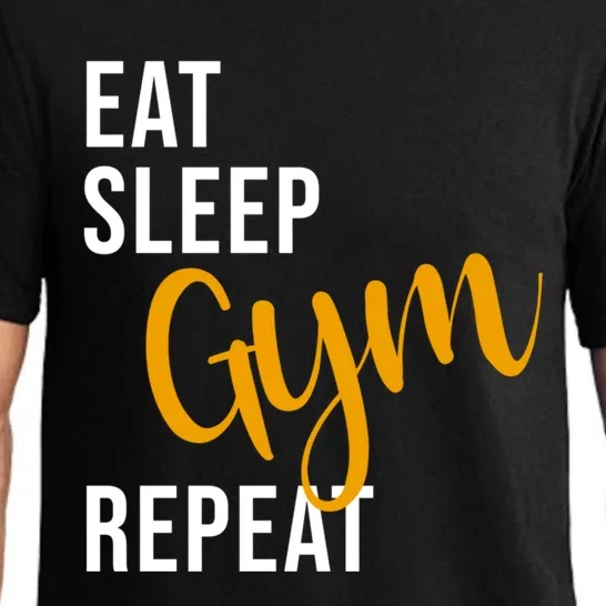 Eat Sleep Gym Repeat Gift Funny Fitness Gym Gift Pajama Set