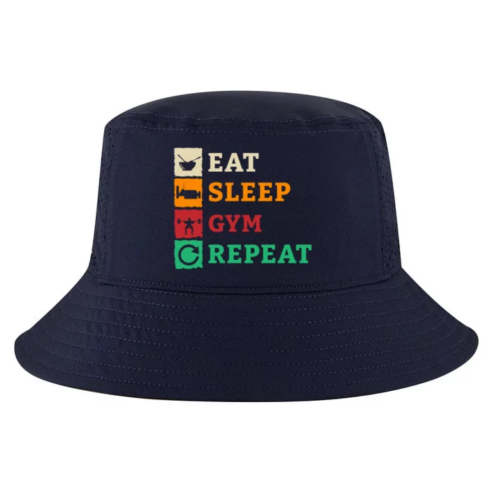 Eat Sleep Gym Repeat Bodybuilding Fitness Weightlifter Gym Meaningful Gift Cool Comfort Performance Bucket Hat