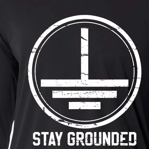 Electrician Stay Grounded Funny Nerd Engineer Gift Cooling Performance Long Sleeve Crew