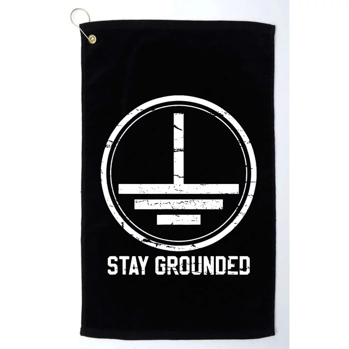 Electrician Stay Grounded Funny Nerd Engineer Gift Platinum Collection Golf Towel