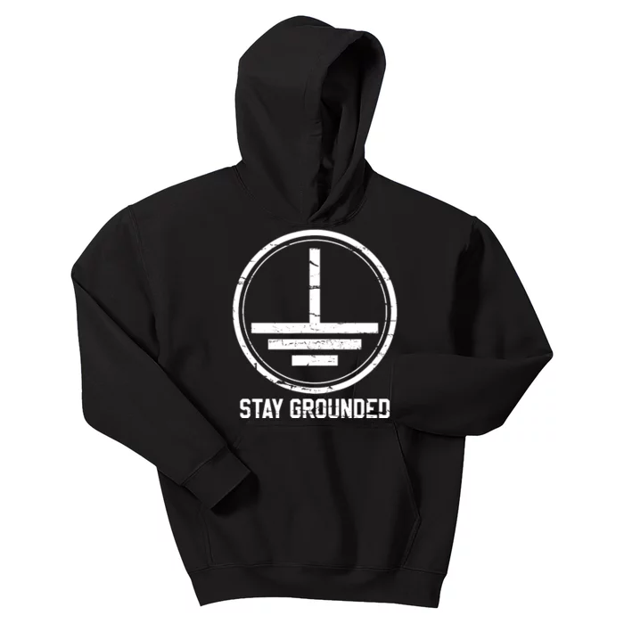 Electrician Stay Grounded Funny Nerd Engineer Gift Kids Hoodie